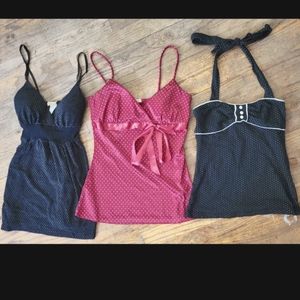 3 polkadot tanktop bundle lot